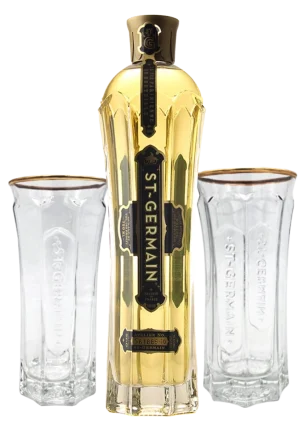 ST GERMAIN ELDERFLOWER LIQUEUR 700ML + 2 GLASSES