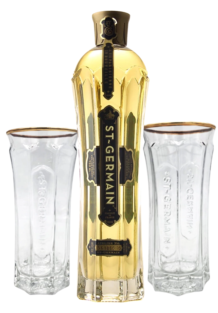 ST GERMAIN ELDERFLOWER LIQUEUR 700ML + 2 GLASSES