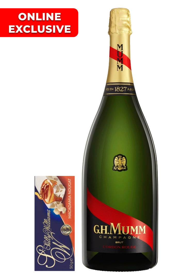 MUMM GRAND CORDON ROUGE 750ML + SALLY WILLIAMS NOUGAT BAR