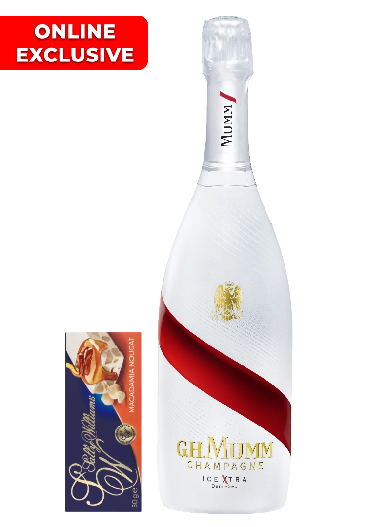 MUMM ICE XTRA DEMI SEC 750ML + SALLY WILLIAMS NOUGAT BAR