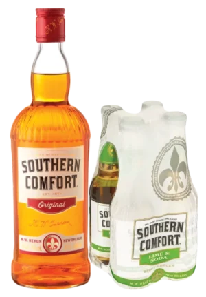 SOUTHERN COMFORT 750ML + FREE 4-PACK SOUTHERN COMFORT AND LIME RTD 275ML
