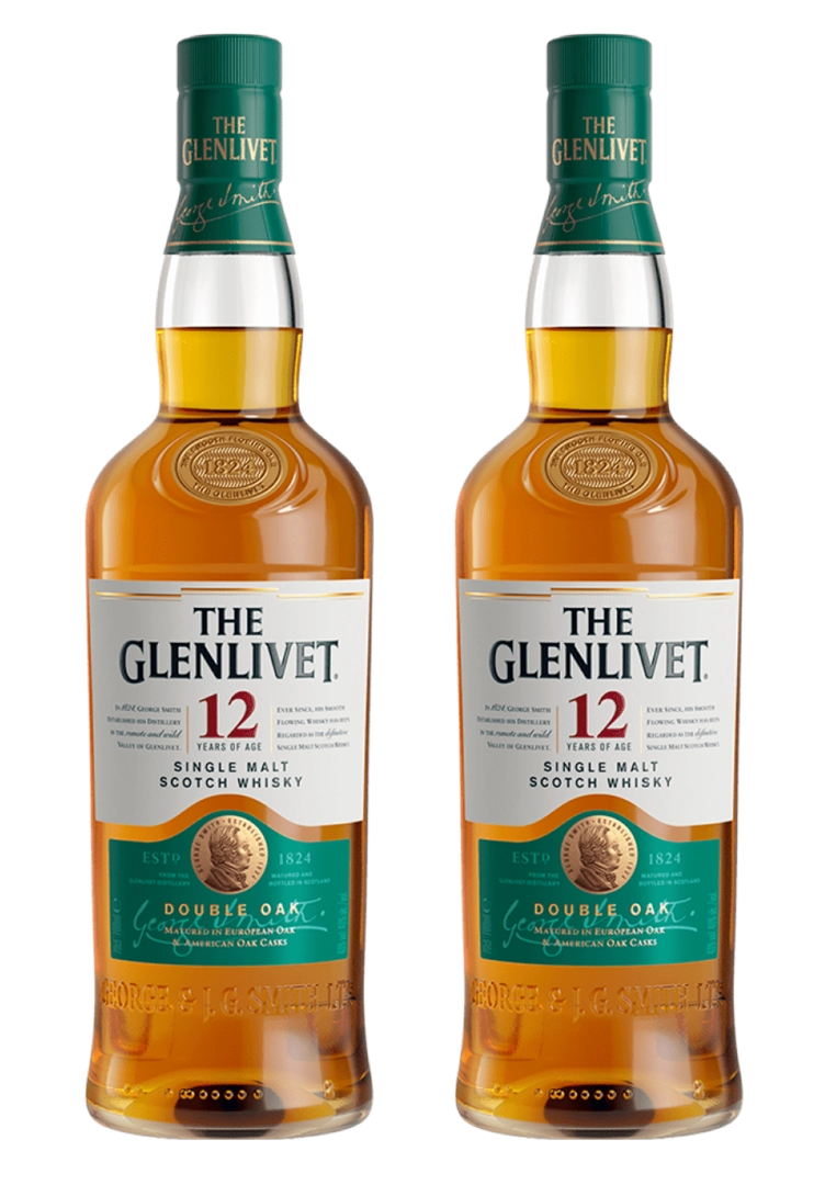 2 X THE GLENLIVET 12 YEAR 750ML