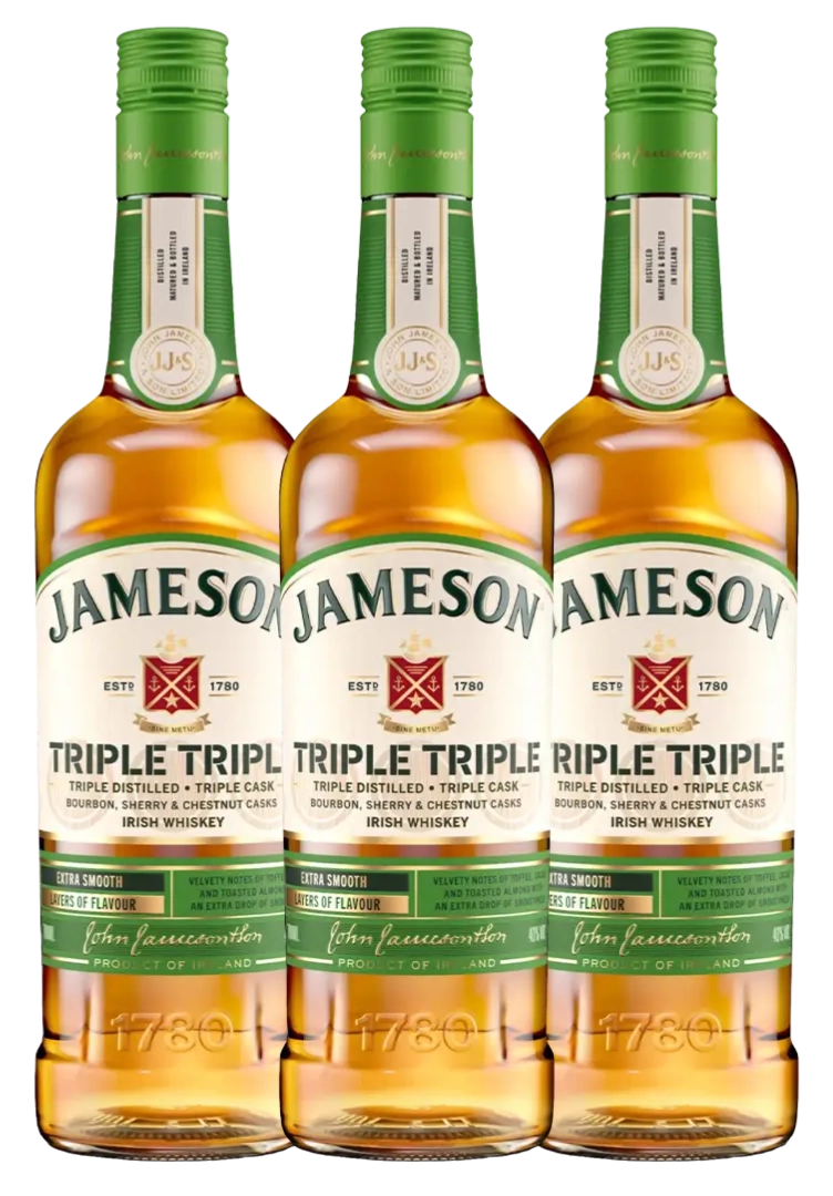 3 X JAMESON TRIPLE TRIPLE 750ML