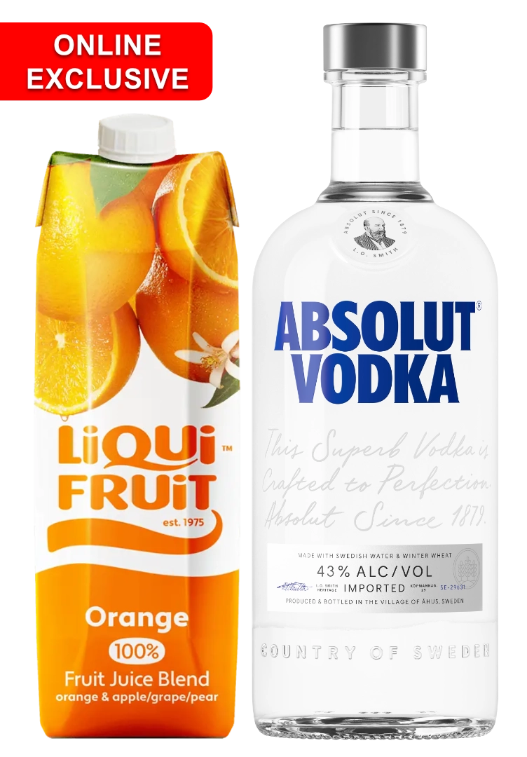 ABSOLUT RANGE 750ML + COMPLIMENTARY LIQUIFRUIT 1LT