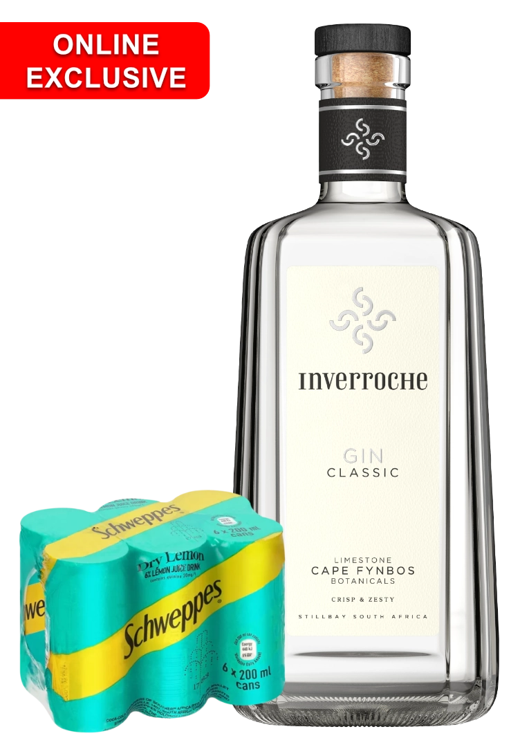 INVERROCHE AMBER, CLASSIQUE, OR VERDANT 750ML + COMPLIMENTARY 6PACK 200ML SCHWEPPES MIXER